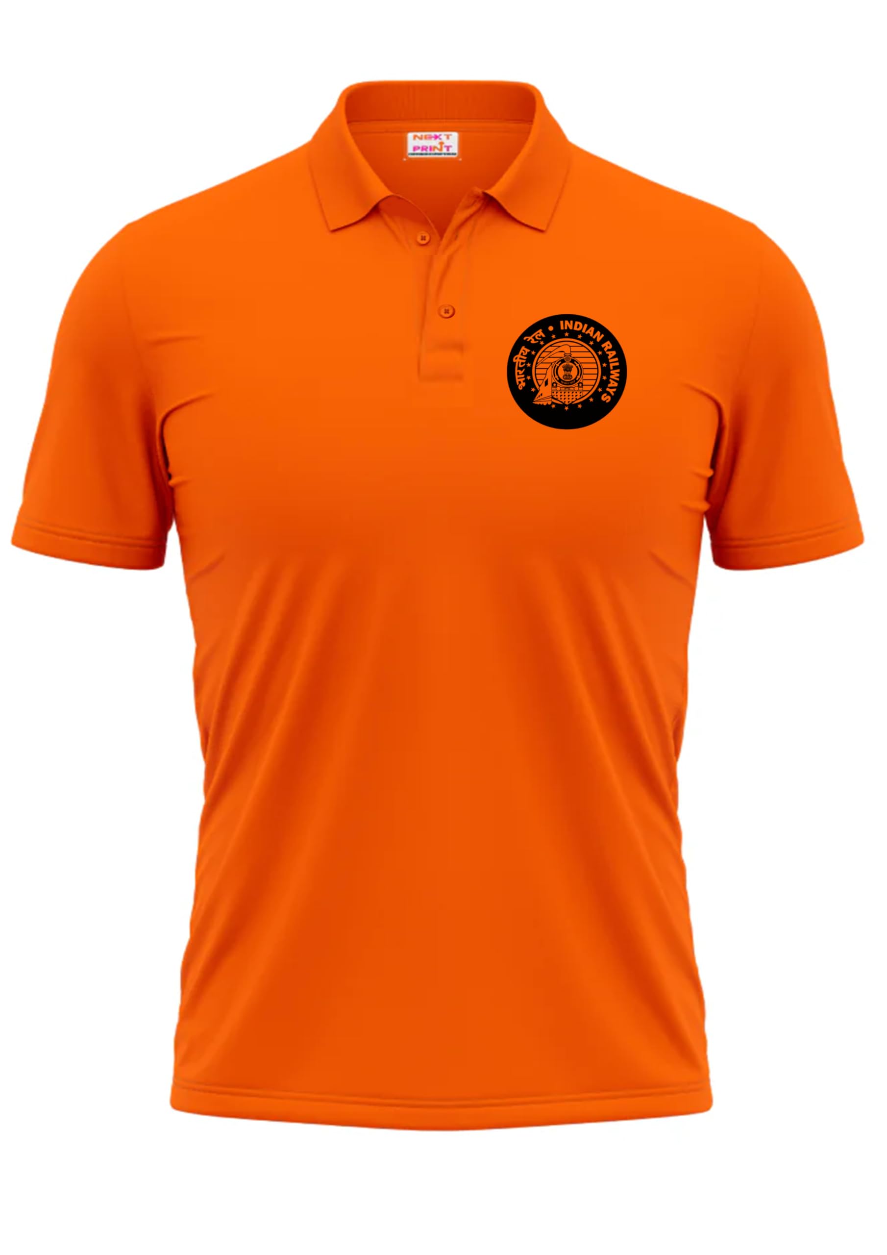 GenericOrange Polo T-Shirt with Railways Logo, for Railway Employees