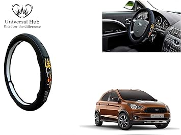 Universal Hub Car Steering Wheel Cover (Chromium Om Namah Shivay) for Aspire Free Style