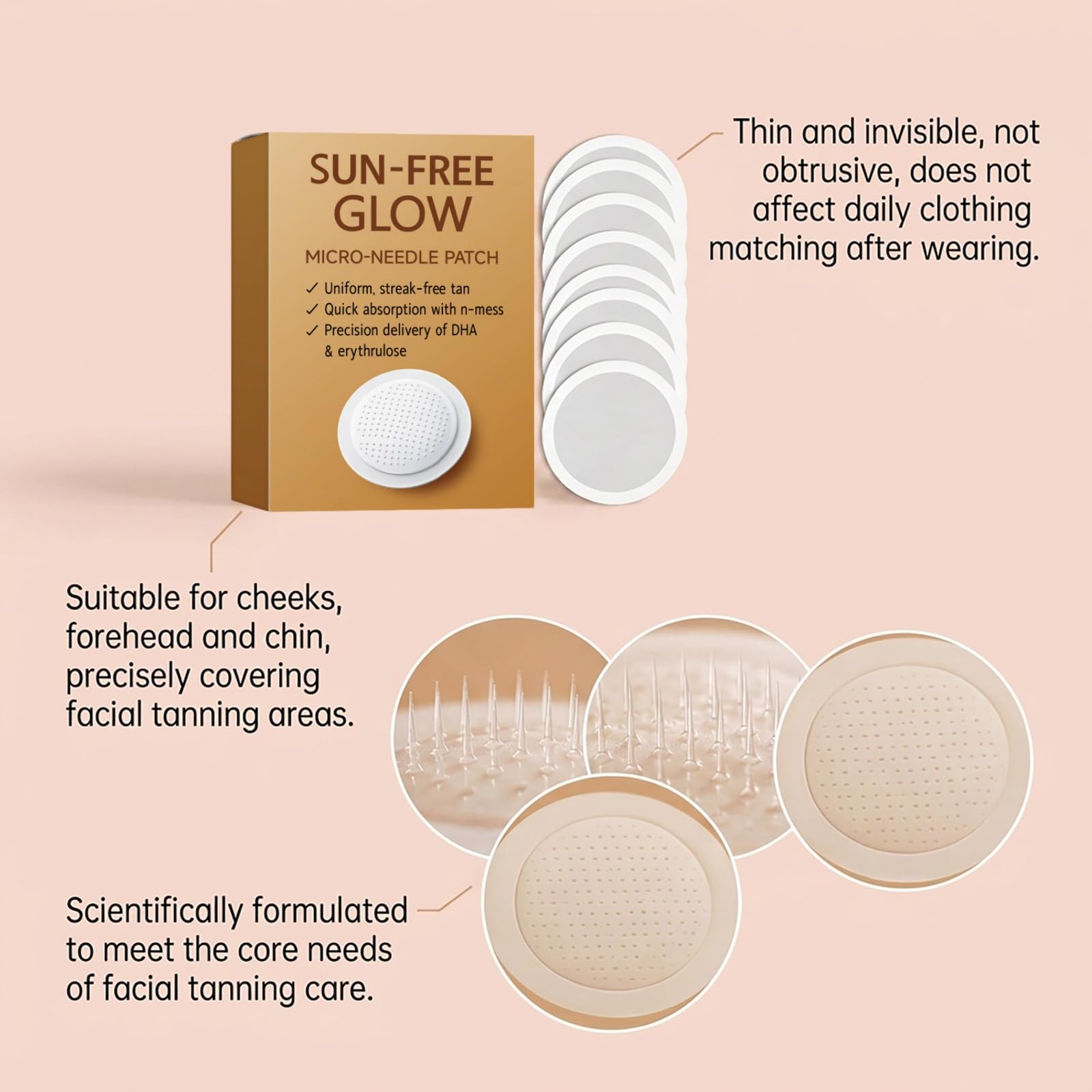 30 Stück Sun Free Glow Patches Bräunungspflaster Bräunungsaufkleber Sun Tanning Patches Bräunungsbeschleuniger-Pflaster Natürlicher Glow