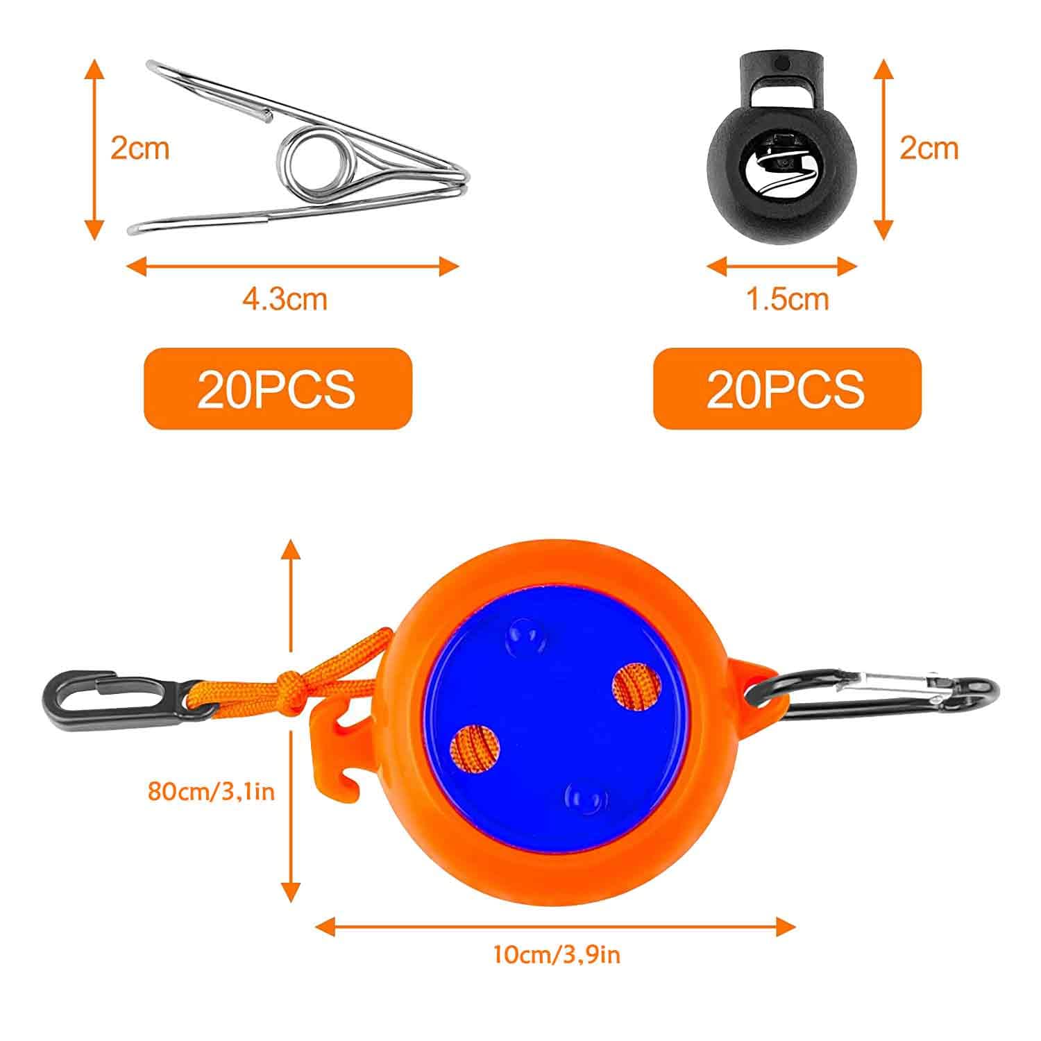Stendibiancheria Retrattile Da 10 M - Con Mollette E Fibbie | Per Esterno, Balcone E Campeggio