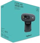 Webcam Logitech C270 HD, 720p, appel vidéo HD grand angle, correction de lumière, microphone à réduction de bruit, fonctionne avec Zoom, nouveau mode GameChat de Nintendo Switch 2, PC/Mac/portable/MacBook/tablette - Noir