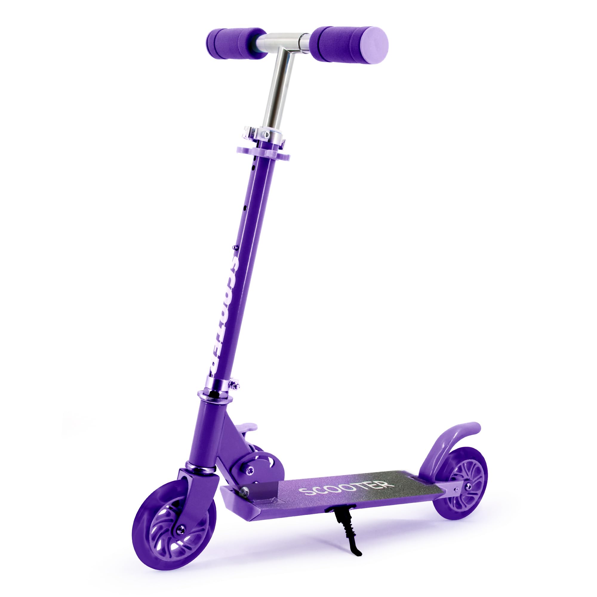 TENBOOM Scooter for Kids Ages 6-12/4-7, Easy Folding Kids Scooter with 3 Levels Adjustable Handlebar and Rear Brake, Light Up Scooter for Girls Boys, Black — image 1