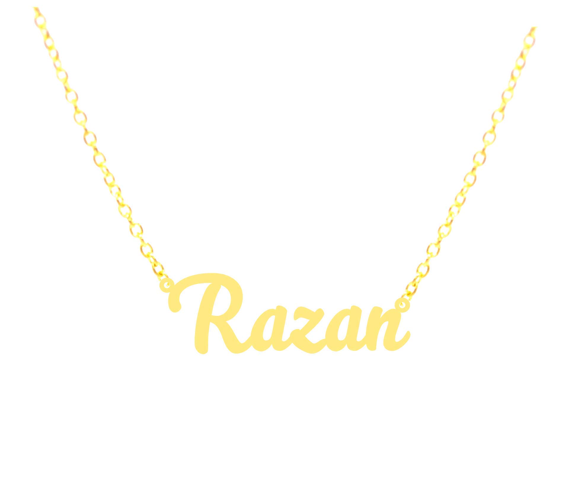 21K Gold Plated Necklace With Name Razan