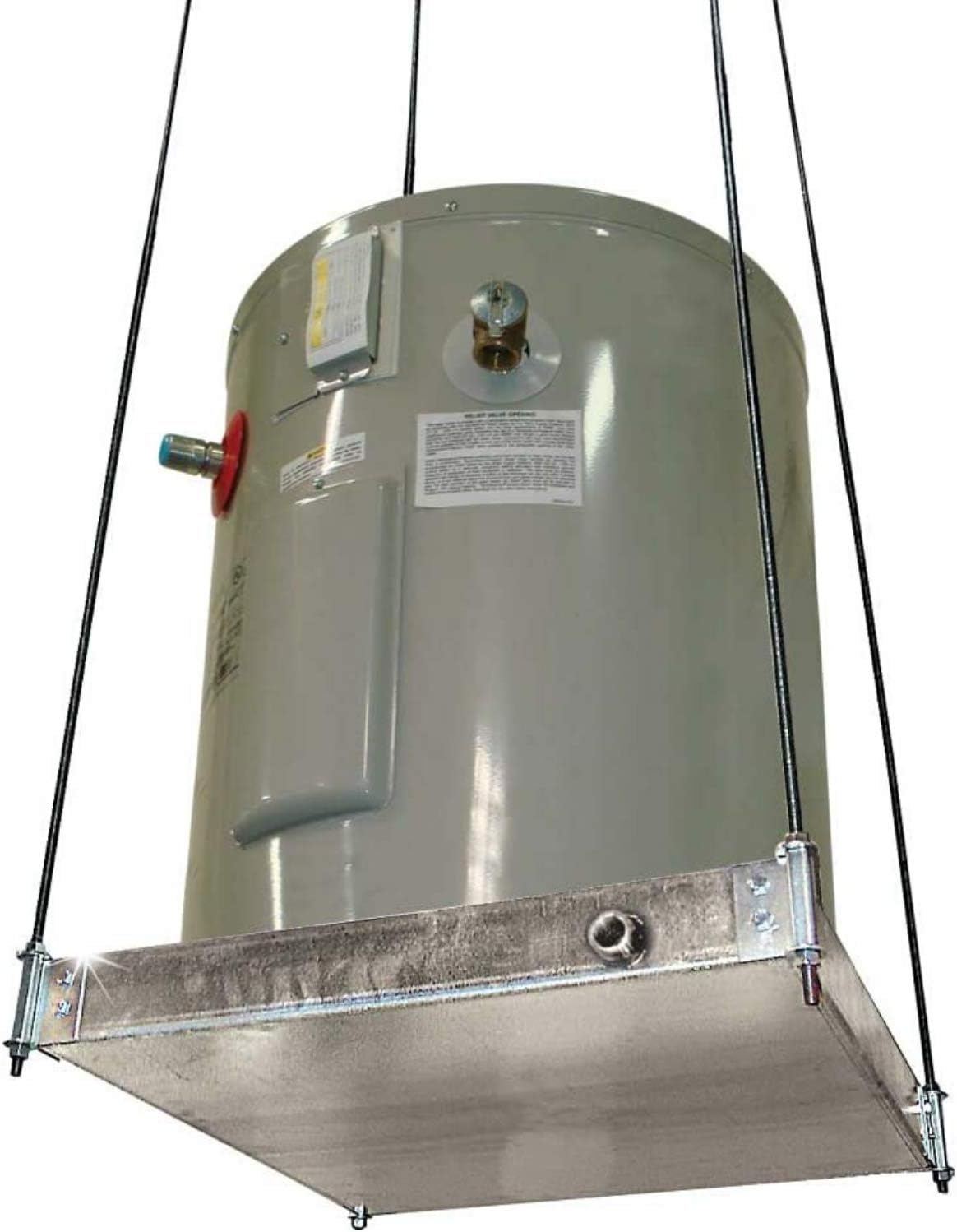 Holdrite QuickStand 24 Inch x 24 Inch x 4 Inch Ceiling Mounted Water Heater Platform with Drain Pan, Hanging, 30-SWHP-M
