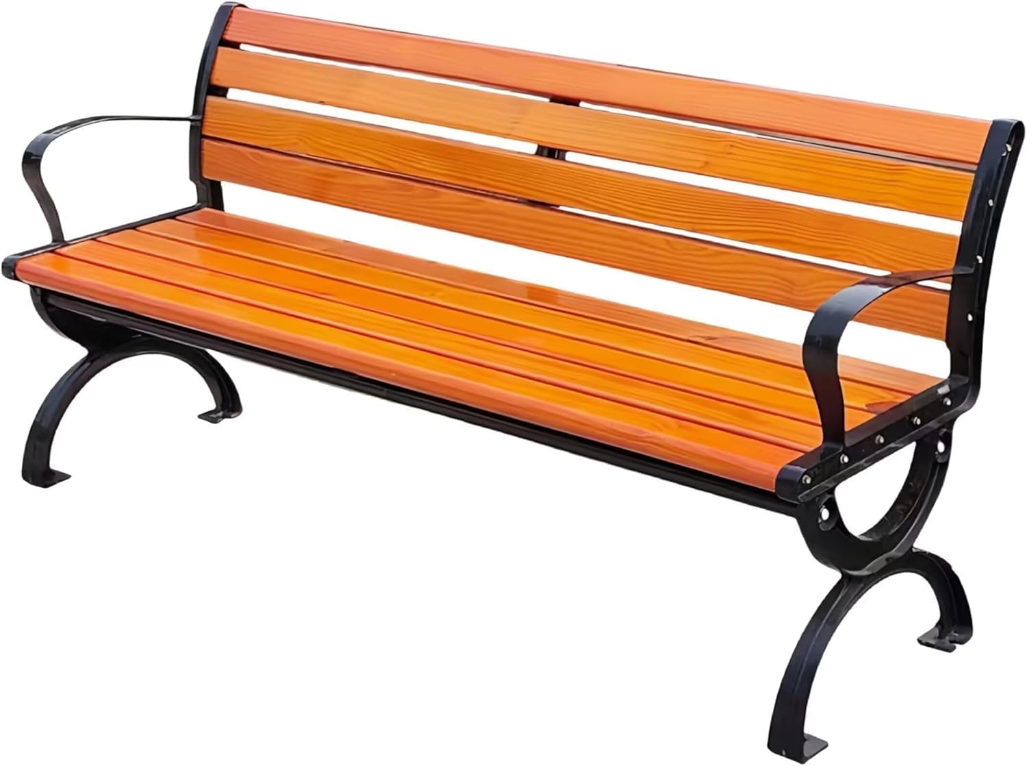 TUIYIDUO ガーデンベンチ 屋外 150×60×78.5cm 防腐木 耐水性 背もたれ・肘掛け付き 庭・テラス・公園 ブラウン