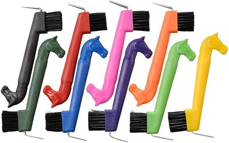 Tough-1 Black Horse Head Hoof Pick / Brush Combination Hoof Pick Horse Tack : Pet Supplies