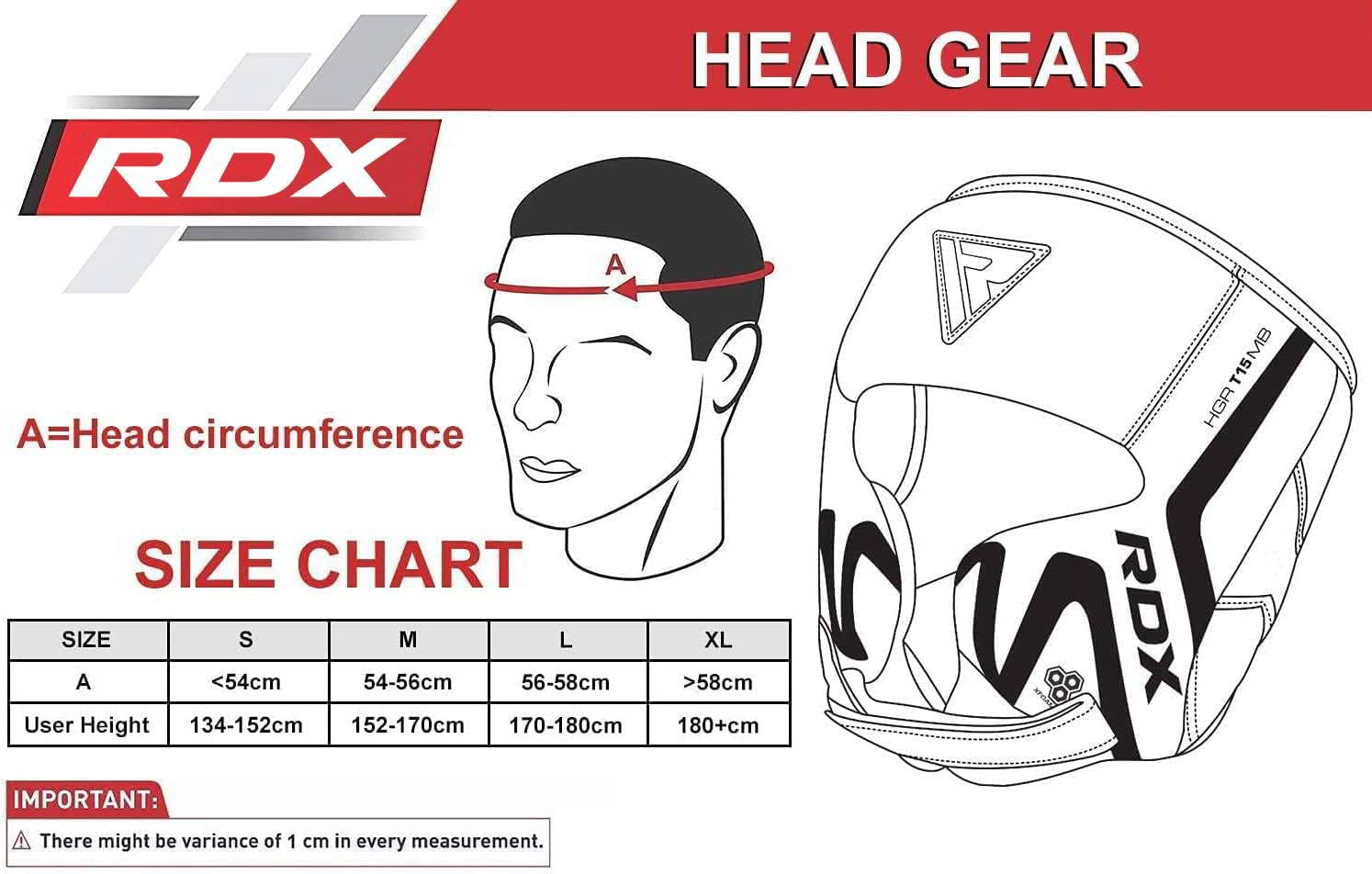 RDX Muay Thai kask ochronny do treningu bokserskiego MMA Fighting Headgear | ochrona twarzy z konwekcjonowanej skóry czarny matowy | idealny do sportów walki S matowy czarny matowy