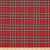 Washable Wool Plaid Red/Blue/Green, Fabric by the Yard