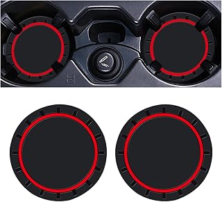 Adunsiaoto 2 Piezas Antideslizante de Silicona Portavasos Coche, Almohadilla De Silicona para Portavasos De Coche, Adecuado para La Mayoría de Los Intereses de Coche, Accesorios Interiore(Rojo)
