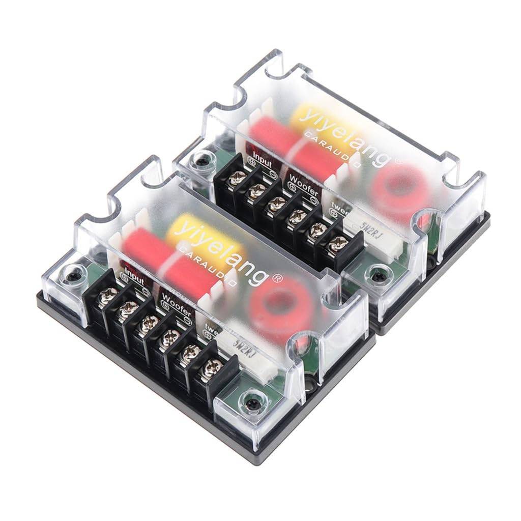 sodeber 2 Pack 4Ohm 2 Way Crossover 200W Passive Car Tweeter Frequency Divider Accessories Car Tweeter