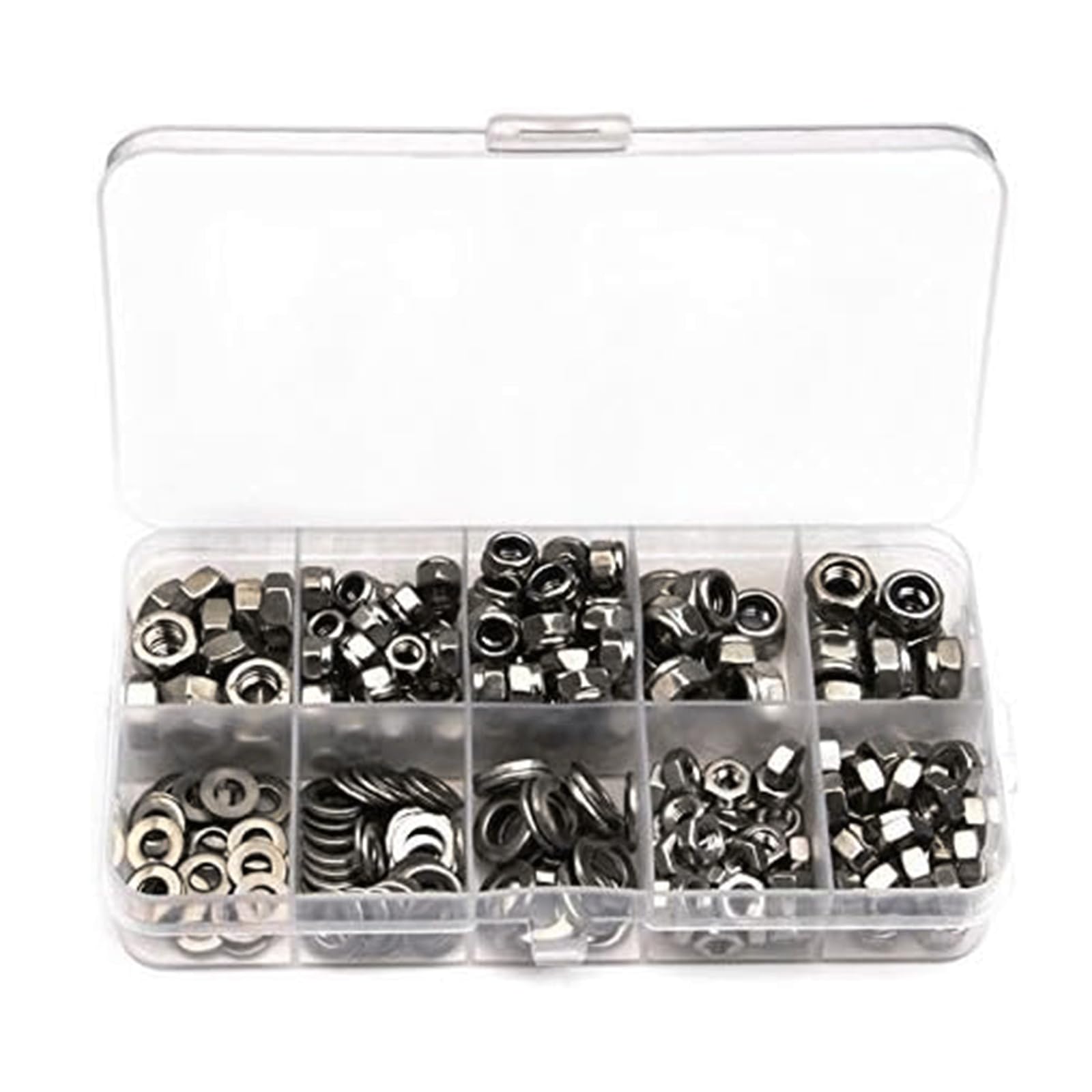 BKEKM Rondelle Piatte 255 pz/Scatola M4 M5 M6 Kit rondelle Piatte Fissaggio Hardware Guarnizioni esagonali rigide in Acciaio Inossidabile Rondelle Piane Piane