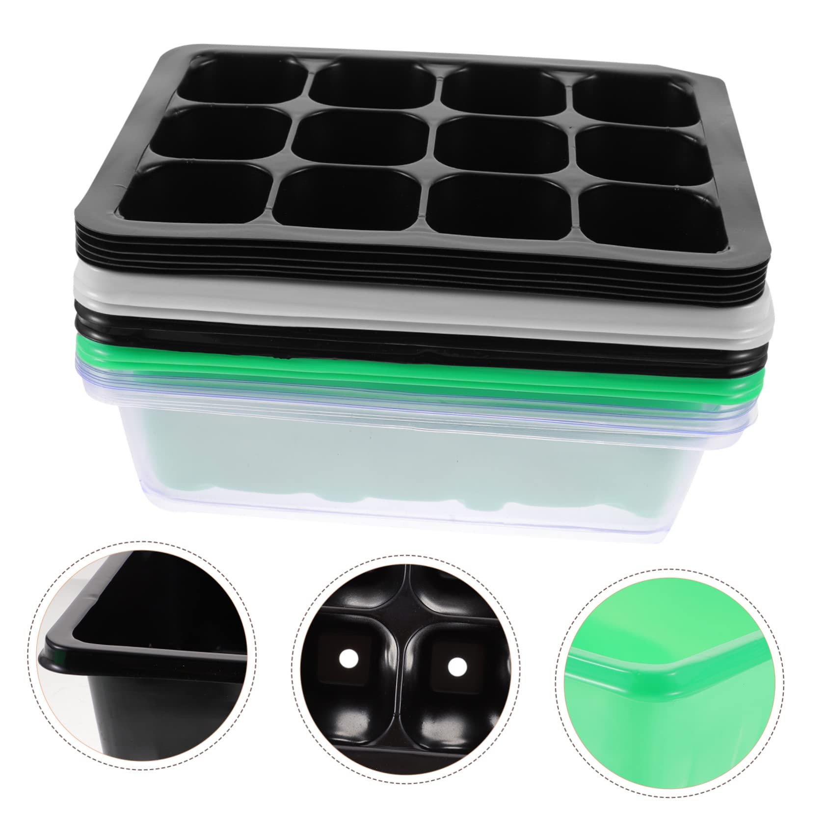 Sosoport 4 Ensembles Boîte À Semis Coffret Jardinage Bac De Culture Conteneur De Démarrage Bac De Plantation Plateaux De Culture De Légumes Accessoire De Plantation Plastique 6 Pièces * 4