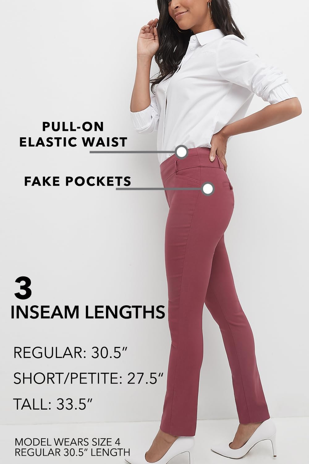 Rekucci Women's Ease into Comfort Stretch Office Casual Slim Pant - Image 6