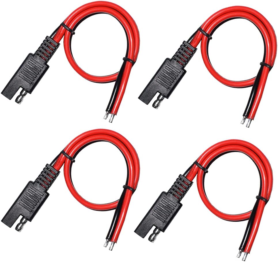 BAGE 14AWG SAE Connector DC Power Extension Cable Quick Disconnect Plug Cable, for Motorcycles, Cars, Tractors, Solar Panel (4 Pack -30 cm/ 1ft)