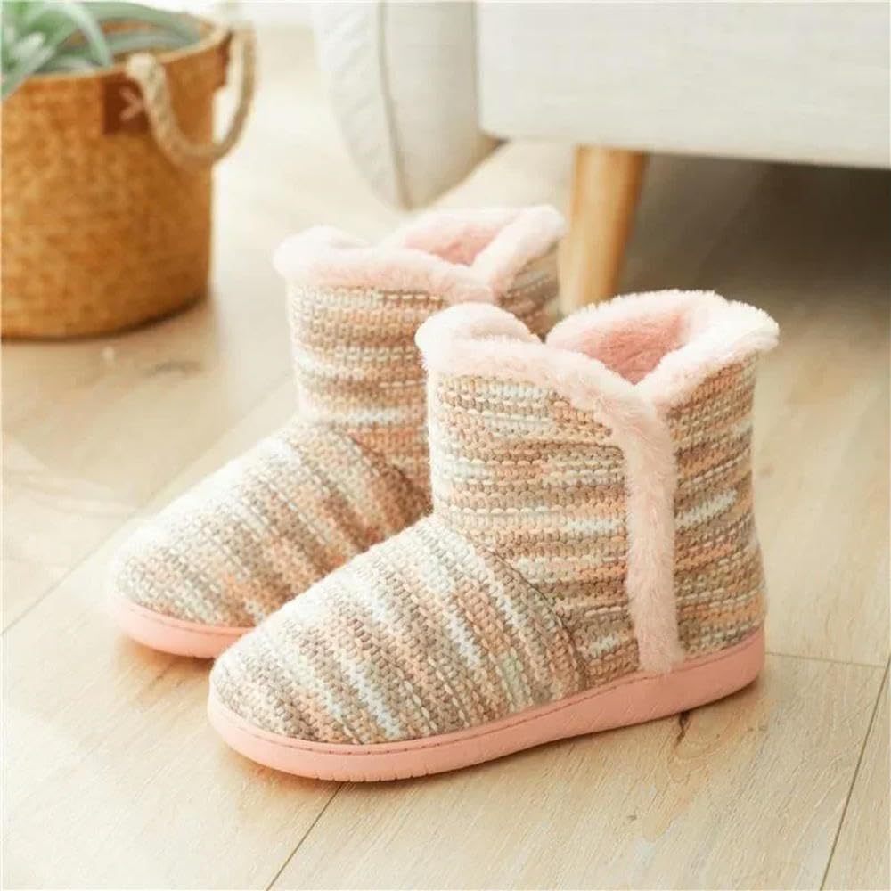 GLDFW - Pantuflas para mujer, de punto de felpa, para casa, para interiores y exteriores