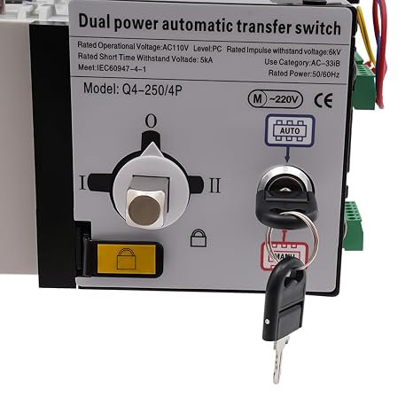 110V Dual Power Automatic Transfer Switch Dual Power Generator Changeover Switch with Support Manual/Auto Adjustment Automatic Transfer Switch for Hospitals, High-Rise Buildings