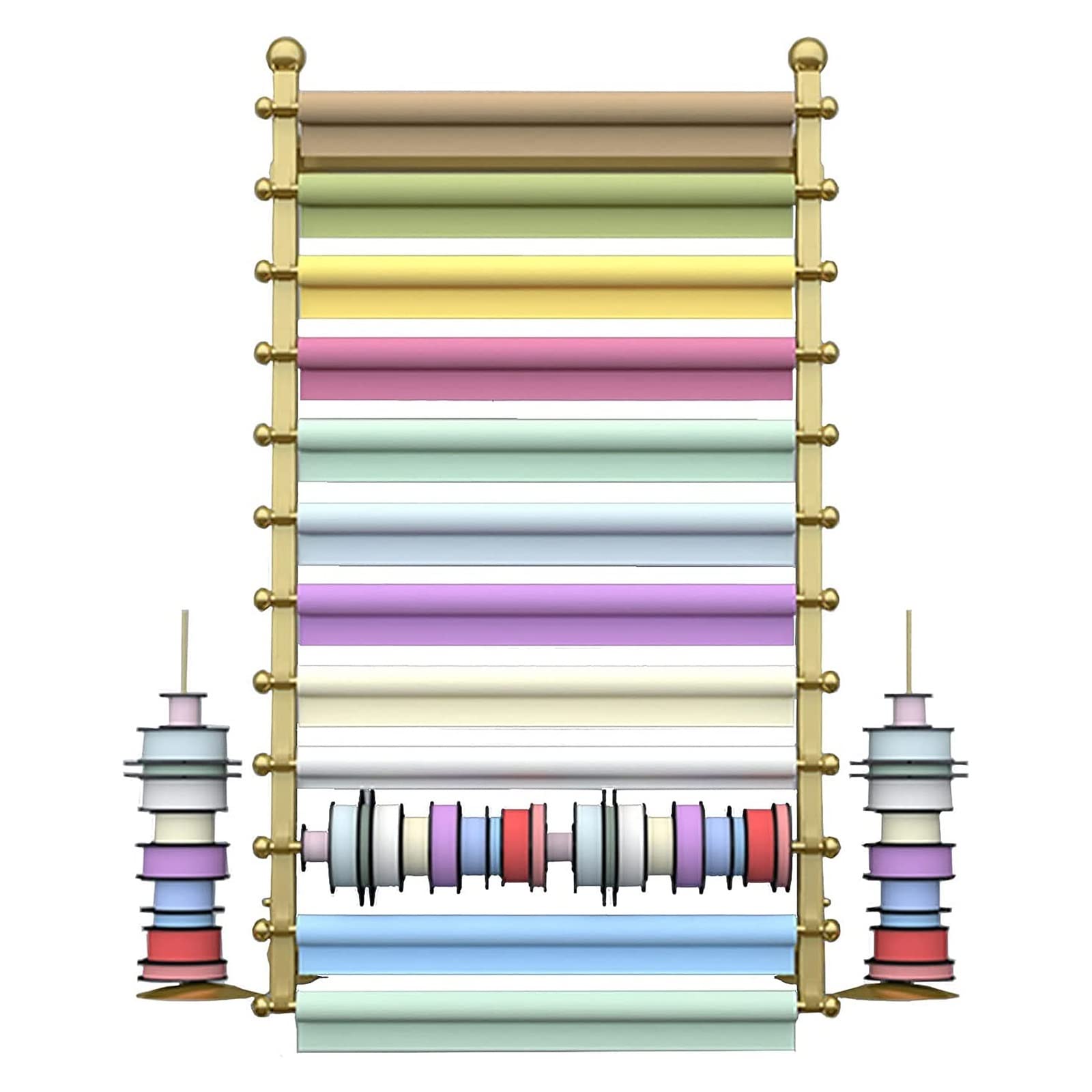 UWYTGF Heavy Duty Wallpaper Storage Rack with Ribbon Tray,Retail Stores/Studio/Home Scarf Holder Stand Wall Mounted,70/80/100/120 Cm Long,Gold,Length,120Cm/47.2In