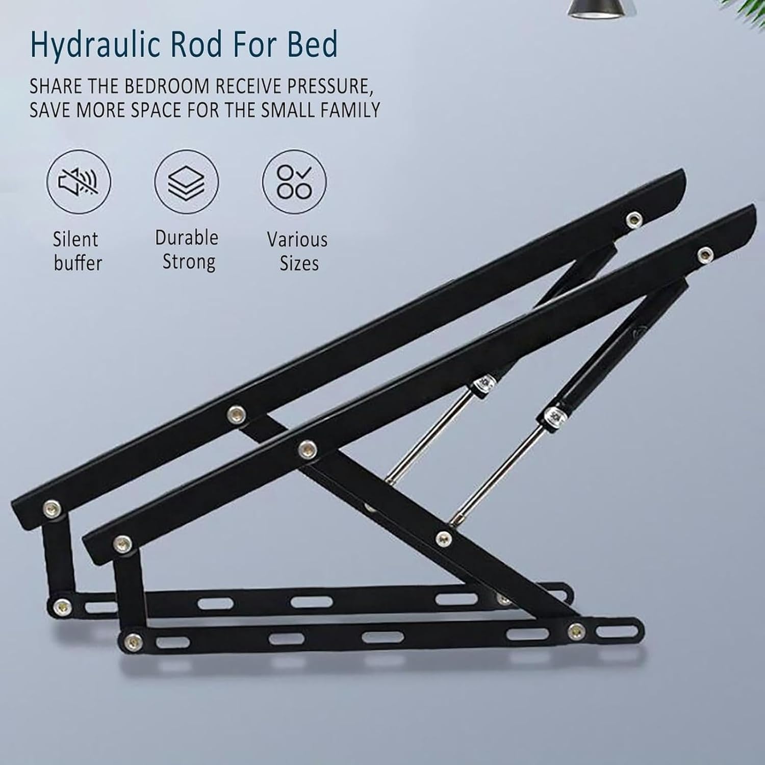 Storage Bed Lift Mechanism Kit, Lift Up Storage Bed Frame Hinge Set, Heavy Duty Triangular Spring Hinges Gas Spring Bed Storage Lift Kit for Durability And Resistance To Bending And Breaking(White,120