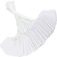 Vista 8 de joycraft 500 etiquetas de precio con cuerda adjunta, etiquetas colgantes de papel kraft de 1.4 x 1.8 pulgadas, etiquetas de visualización