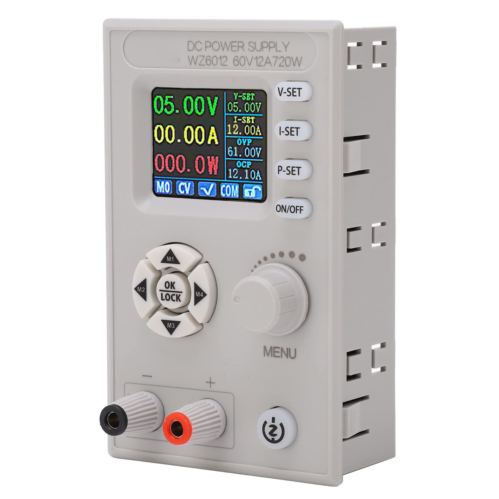 DC-stabilisiertes Netzteilmodul, Einstellbar, Hoher Wirkungsgrad, 60 V, 12 A, für Heimwerkerprojekte und LED-Beleuchtung, ABS, Rotes Kupfer