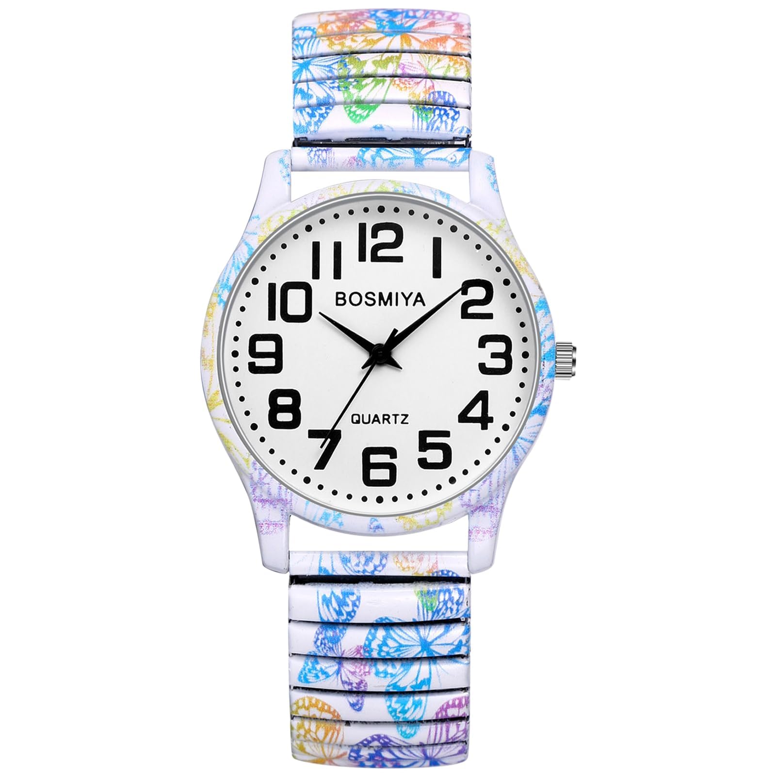 OIDEA Women Large Face Stretch Band Quartz Watch