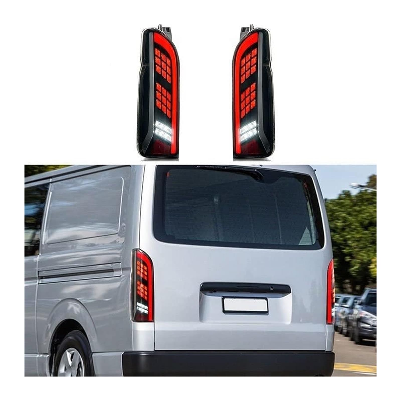 Ciloc Para Toyota Para Hiace 2005-2018 Luz Trasera Coche Freno Trasero Lámparas Señal Luces Marcha Atrás Conjunto Lámpara Modificada Luz Intermitente Retrovisor Lateral