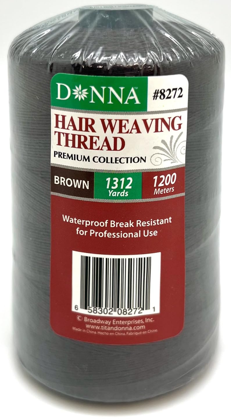 Fil à Tisser Cheveux Brun DONNA 1200m pour Fixation d'Extensions