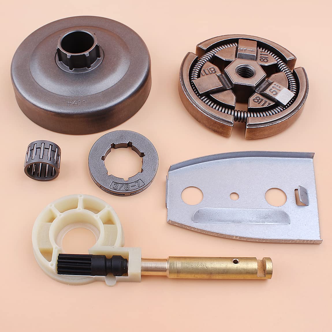 Bomba de Aceite for piñón llanta Tambor Embrague 3/8"-7T, Compatible con Motosierra 51 y 55. Repuesto
