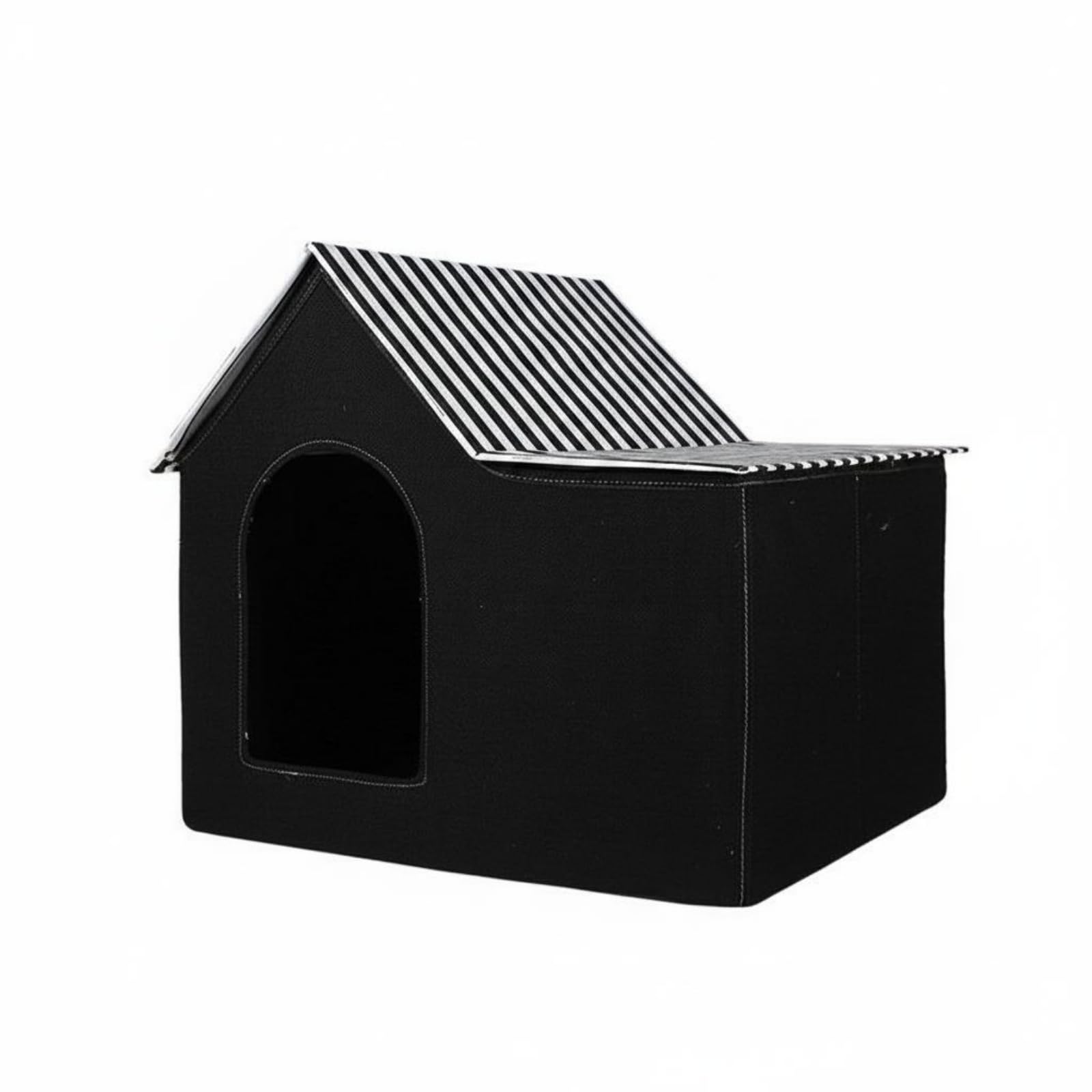 Outdoor Shelter Abri Animaux Maison Chat Maison Chien Niche Pliable en Tissu Étanche Lavable Chaud Panneaux Revêtus Coutures Soin Convient au Relax, Noir, Petit