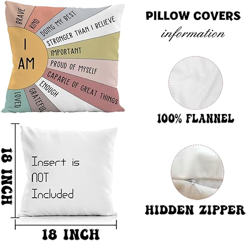 Miniatura 6 de Fundas de almohada para sala de juegos de 18 x 18 pulgadas, fundas de almohada Positive i Am Classon, fundas de almohada de esquina de lectura,