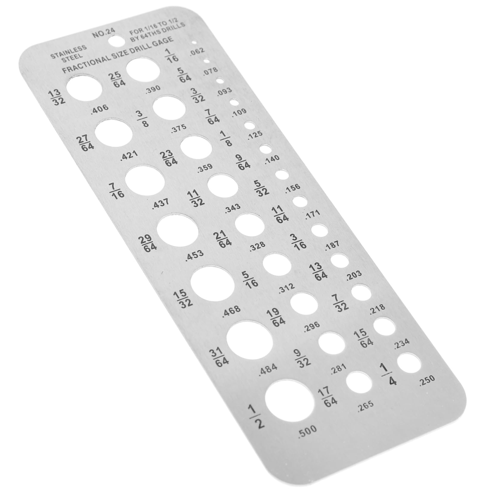 FUNOMOCYA Stainless Steel Drill Diameter Gauge Measuring Point Drill Bits Caliper for Accurate Measurement 1/16' to 1/2' Range