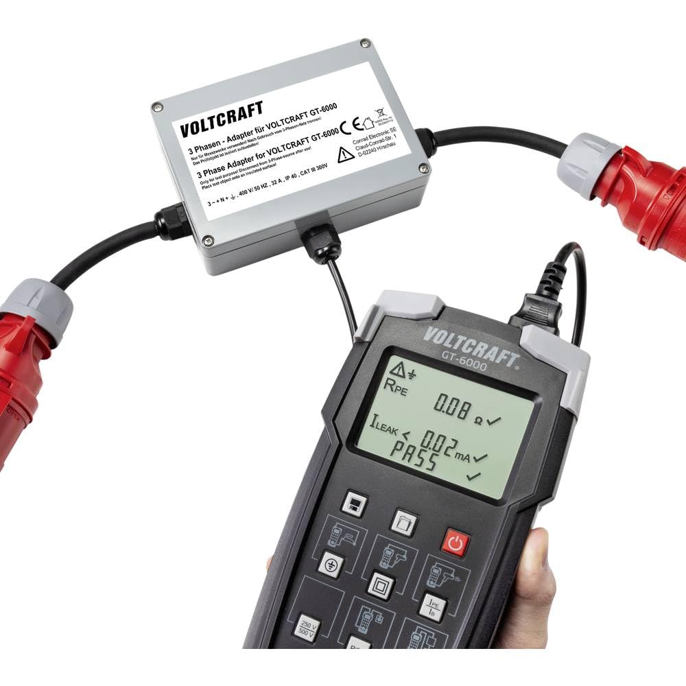 Voltcraft Vc Gt 6001 32a 3-Phasiger Messadapter Cee 32a Cat Iii 300v