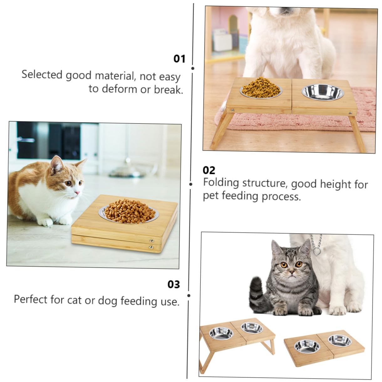 1pieza Comedero Doble para Soporte Inoxidable Cuencos para y Gatos De Limpiar y Almacenar