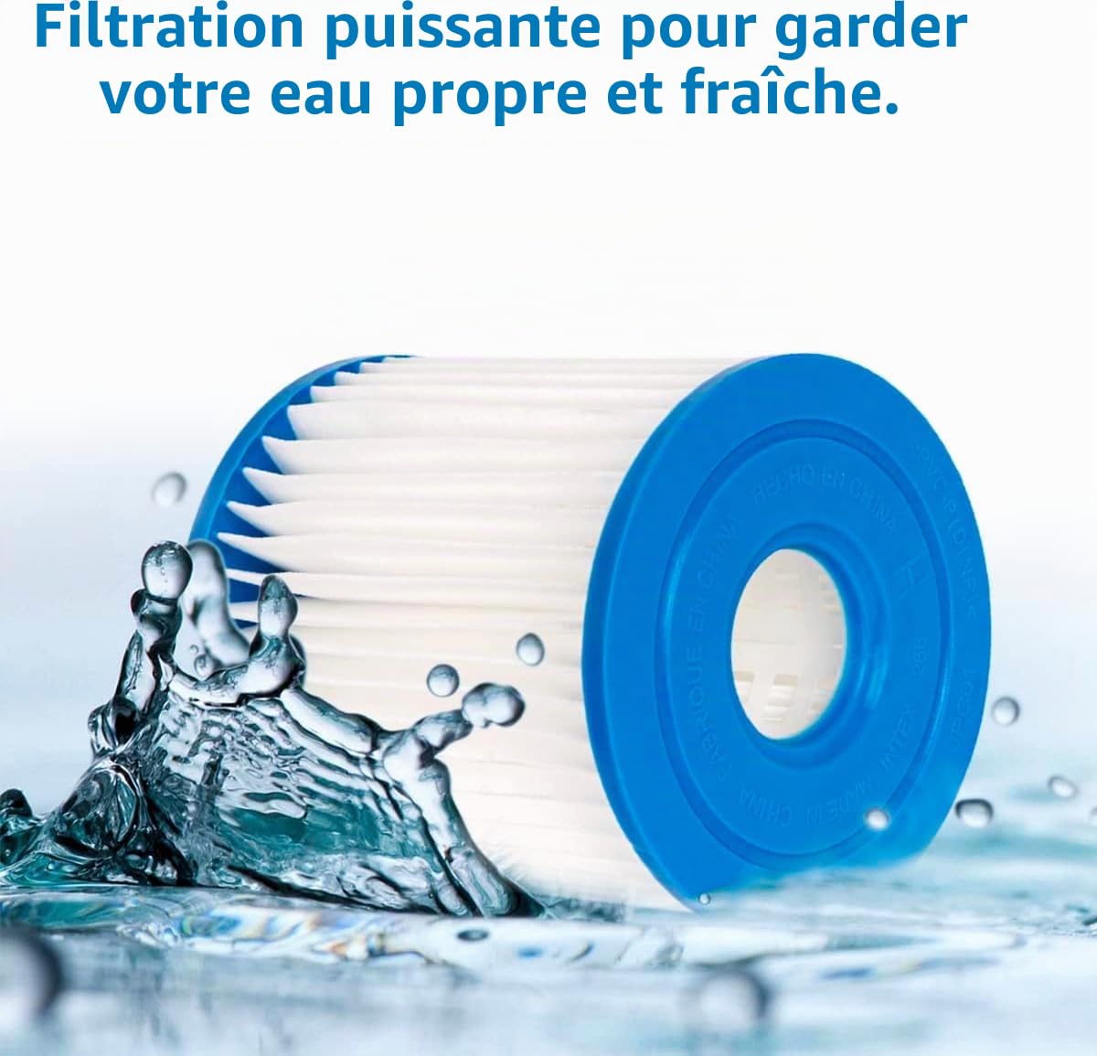 YanBan Lot de 4 filtres de rechange compatibles avec les pompes à filtre Intex 28601/28602, pour cartouche filtrante Intex Type H 29007E