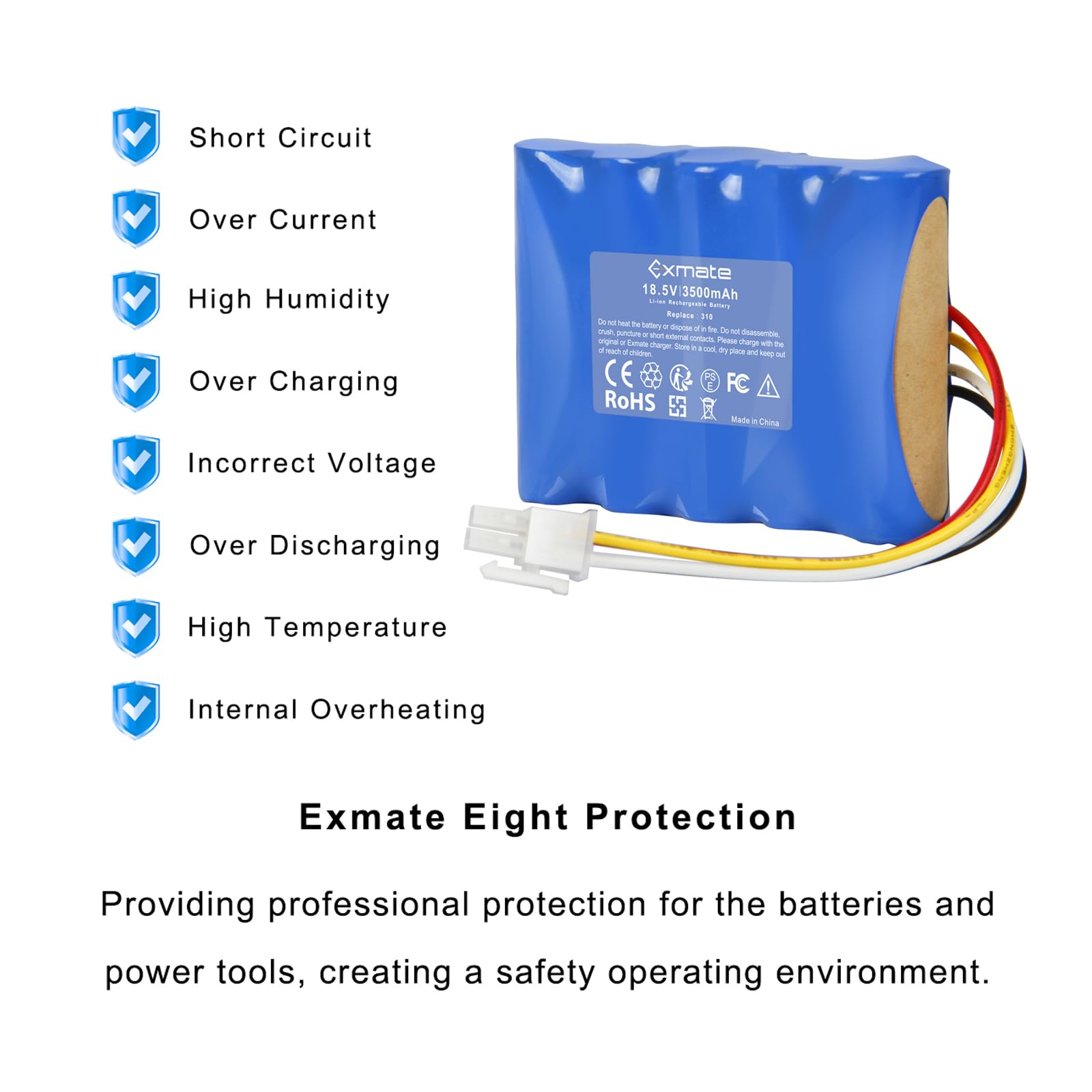 Exmate 18.5V 3500mAh Akku Li-ion Kompatible mit Gardena Sileno R100Li,R130Li,R160Li, Husqvarna Automower 310,315,Ersatz für 584 82 28-01, 584 85 28-01, 584 82 28-01, 589 58 62-01