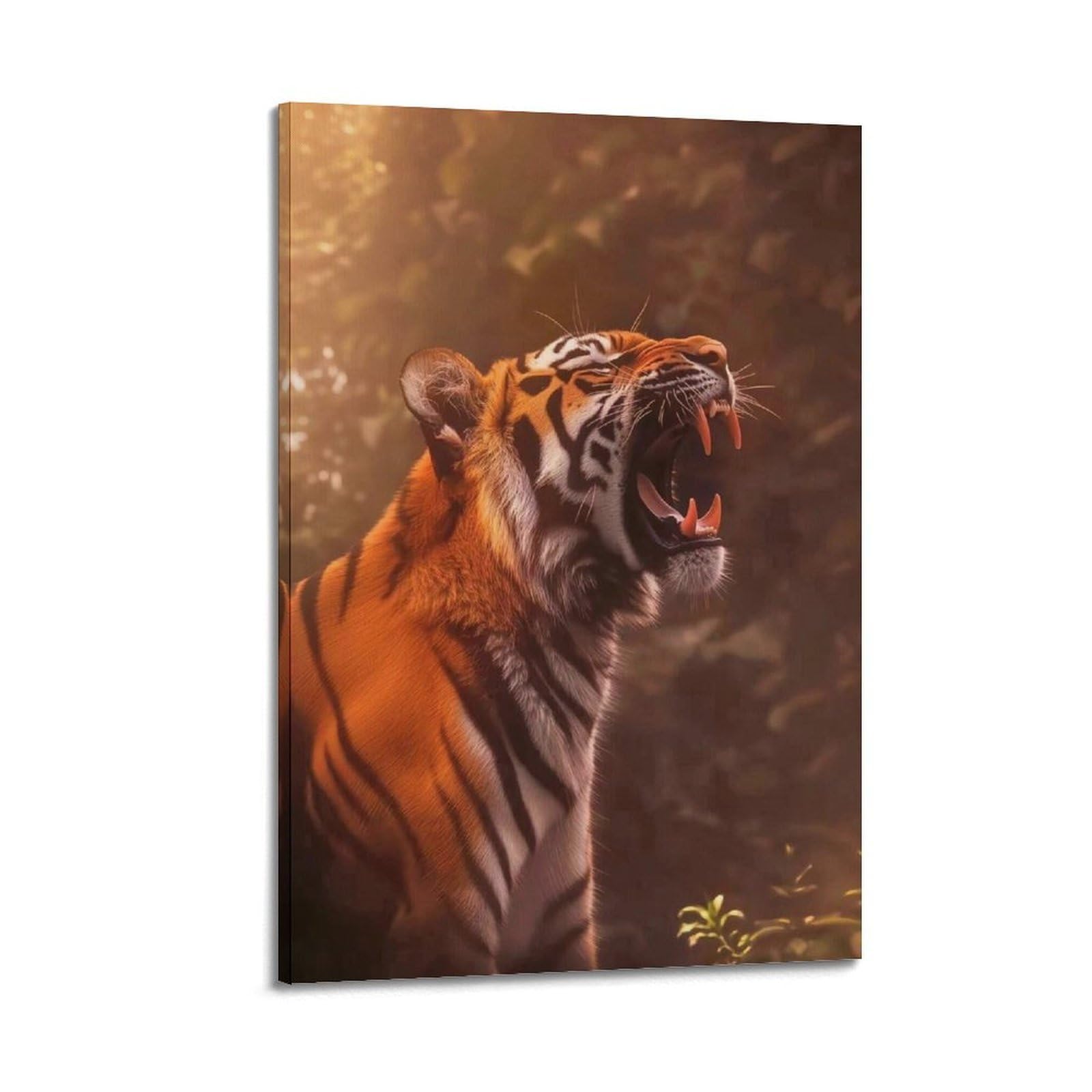 Xkuga Boys Frame-Style Forest Siberian Tiger Wildlife Poster Predator Fierce Modern Decorative Canvas Prints - Ideal Wall Art For Family, Man Cave, Game Room, & Girls Bedroom 12X18inch(30X45cm)