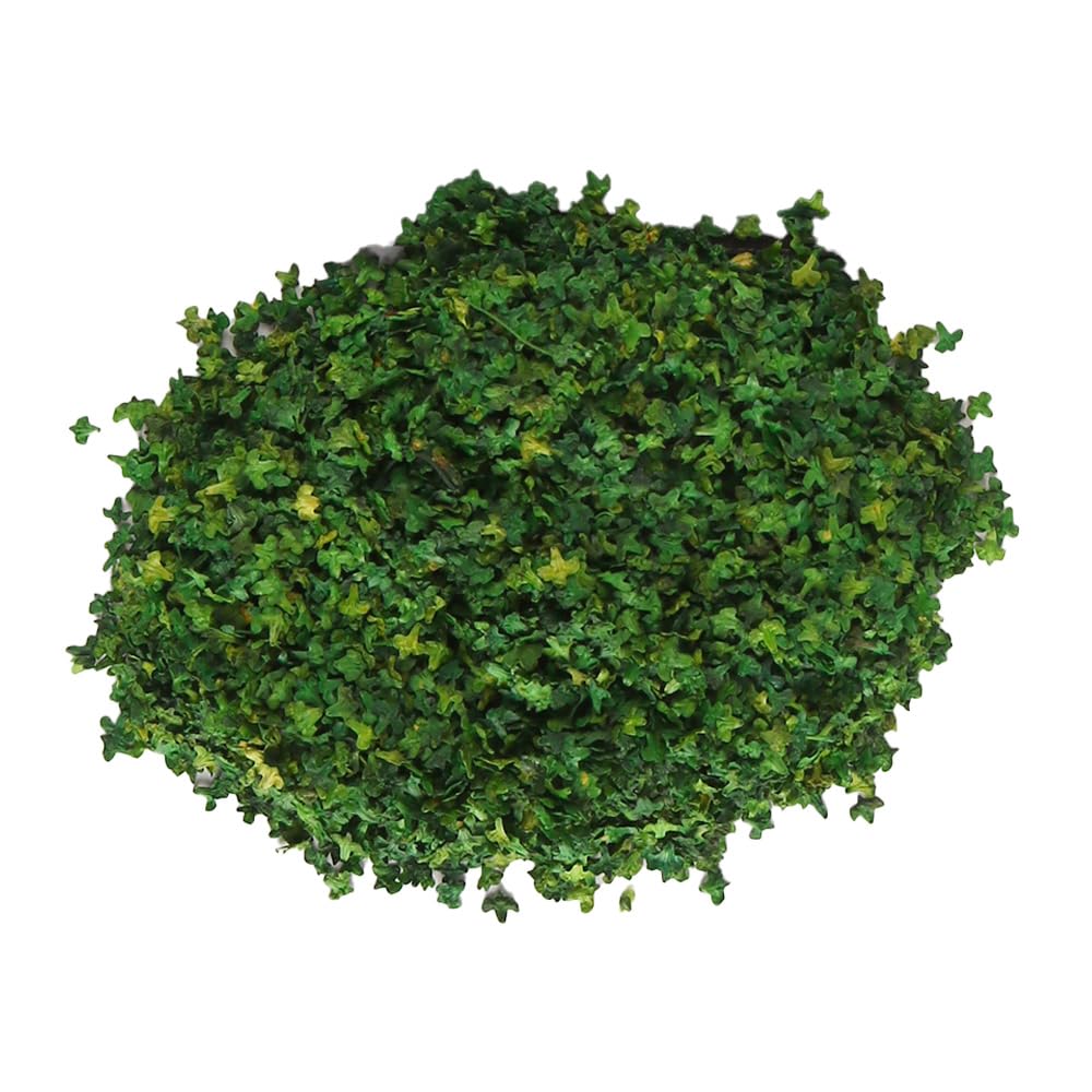 Muiltvoe Realistic Miniature Leaves Simulation Leaves for DIY Mini Model Railway Fairy Garden Architecture Diorama Scenery Landscape Layout (36ml Green)