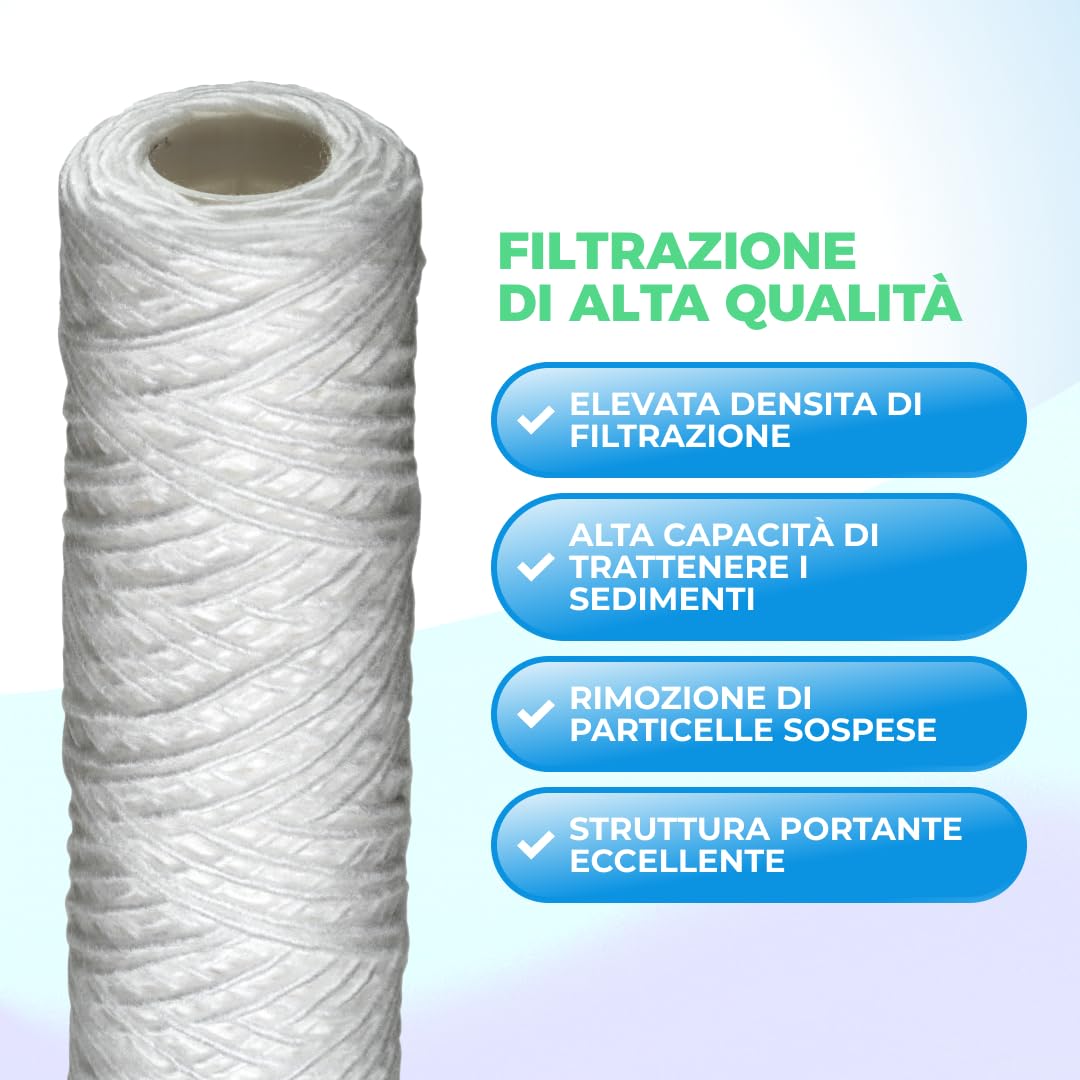 Cartucho filtrante para filtro de agua en hilo enrollado, 5 pulgadas, 50 micras, 1 unidad