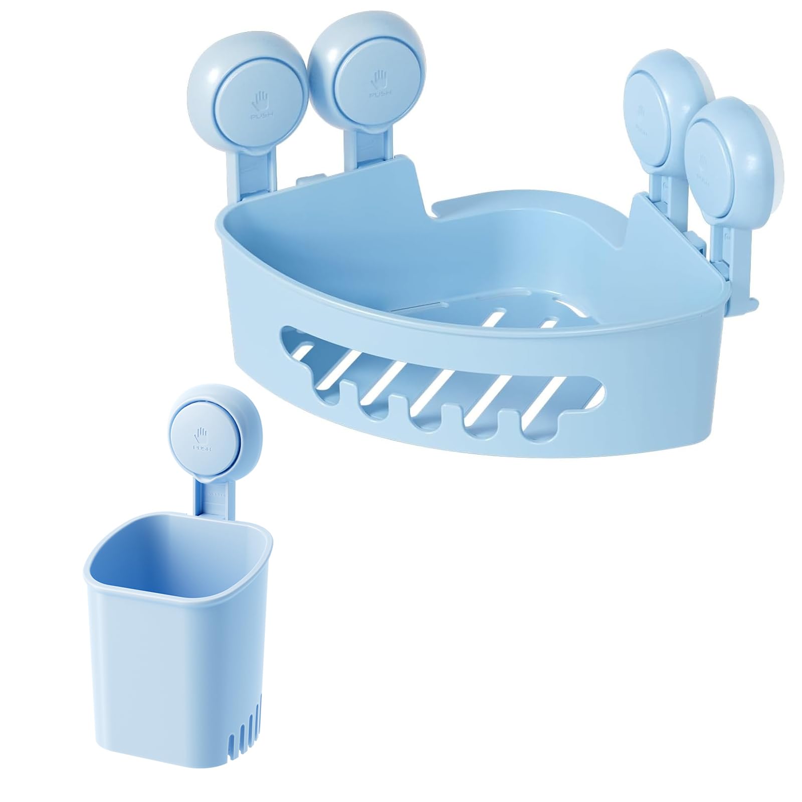 TAILI Powerful Suction Cup Toothbrush Holder and Corner Shower Caddy