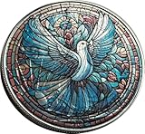 Collectible Dove of Peace American Silver Eagle Coin, Stained Glass Design Gift