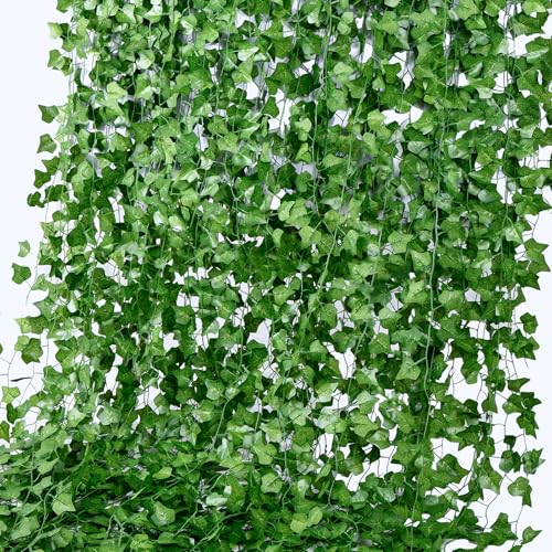 SKHYVQW 50 Pack 375 Feet Fake Vines for Room Decor Artificial lvy Greenery Garland Vine Leaves Leaf Plants Flowers Foliage for Bedroom Garden Wall.Decor Indoor Outdoor