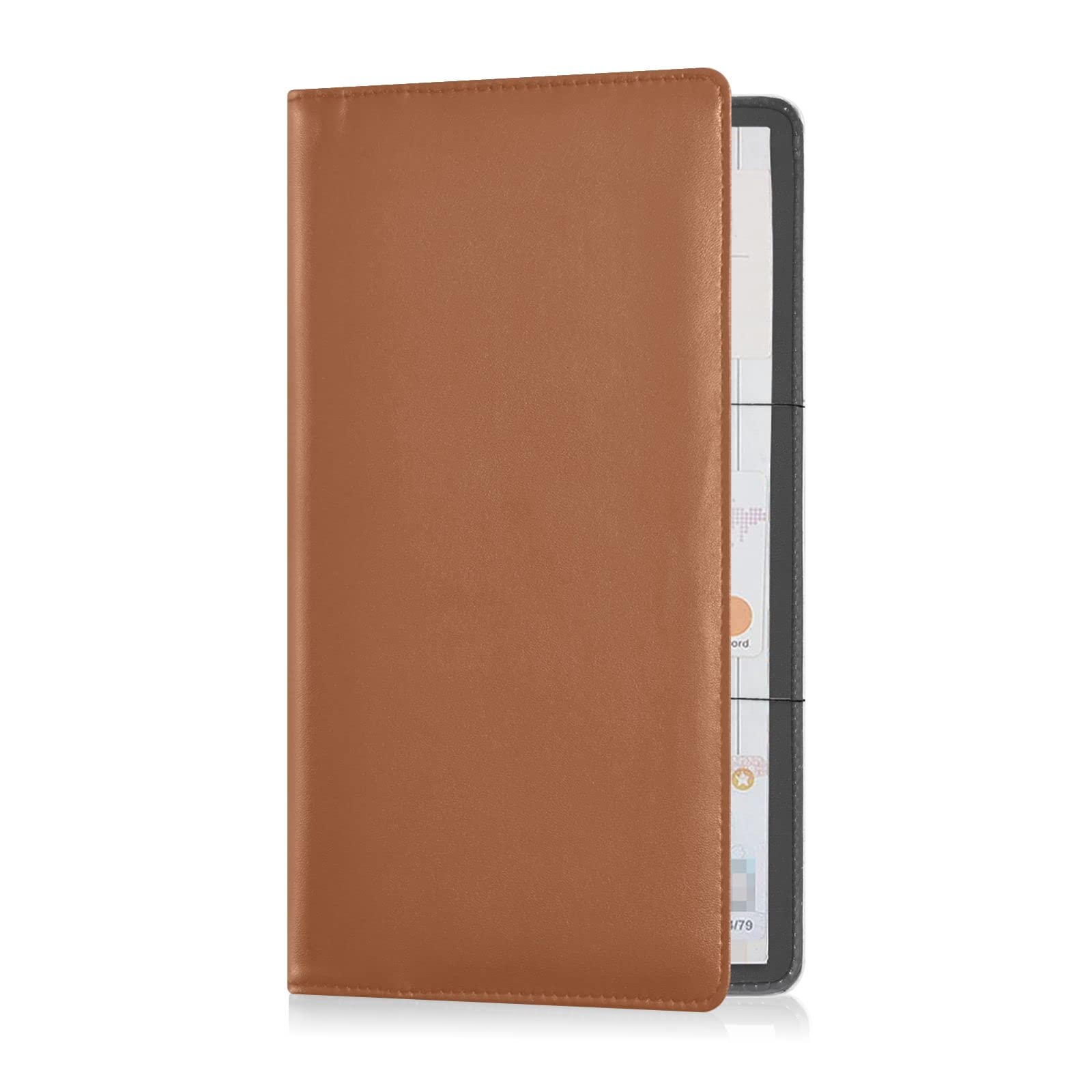 Car Registration and Insurance Card Holder Terracotta Leather Glove Box Organize Men Women Wallet Accessories Case for Cards, Essential Document Driver License