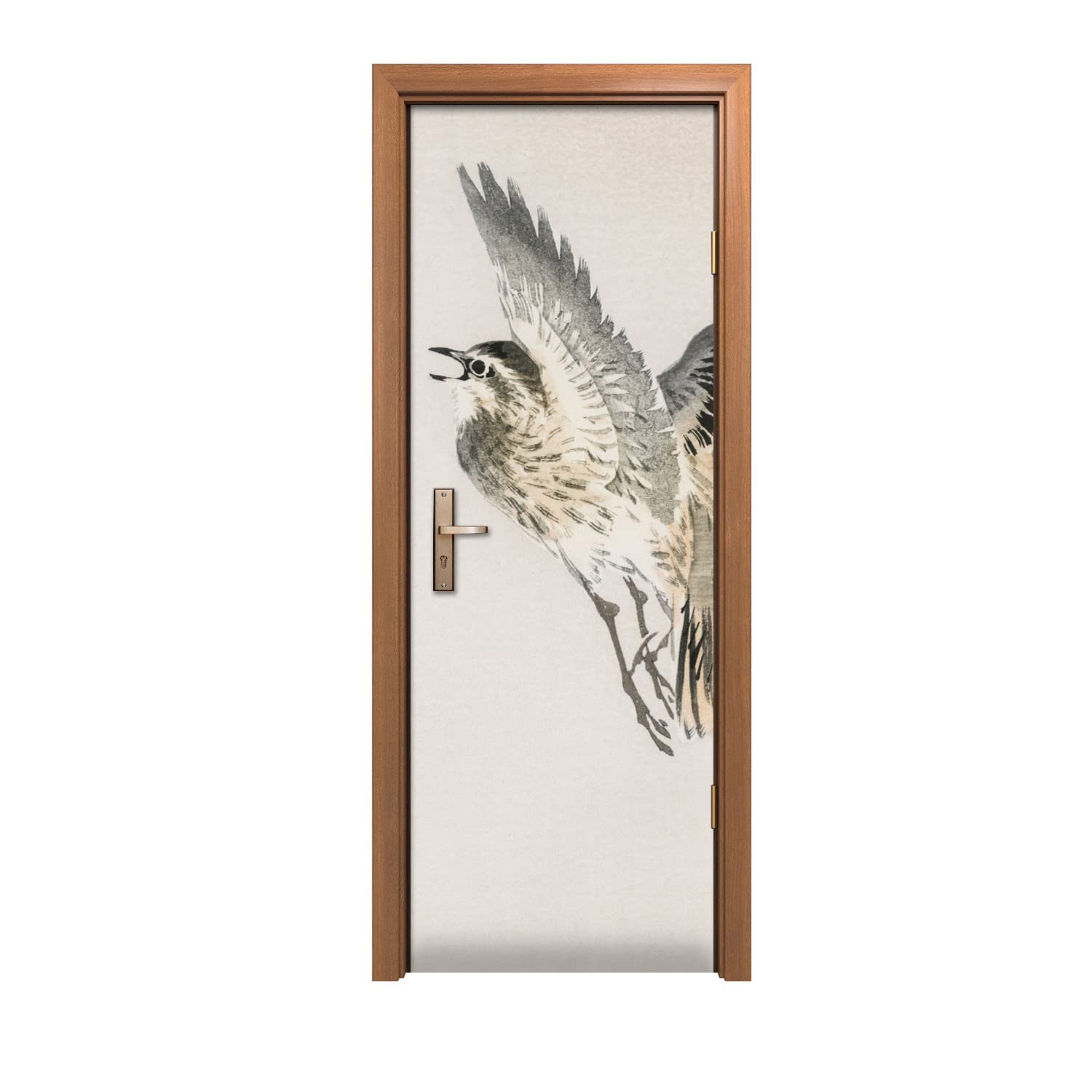 Autocollant de porte oiseau pour rénover facilement une porte abîmée