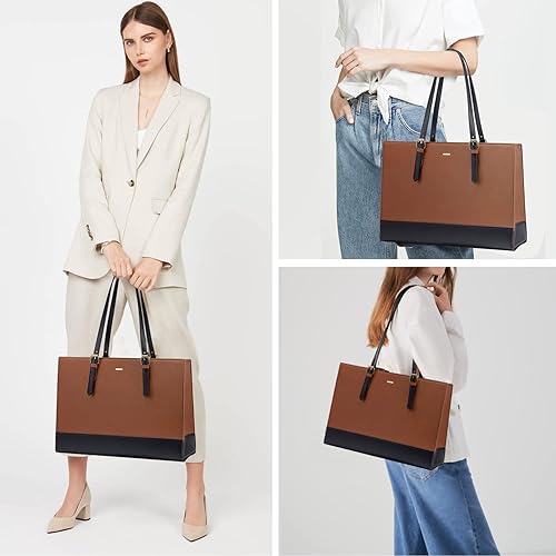 Miniatura 7 de LOVEVOOK Bolsa para laptop para mujer, bolsa de mano grande de 15.6 pulgadas, bolso de hombro para trabajo de negocios