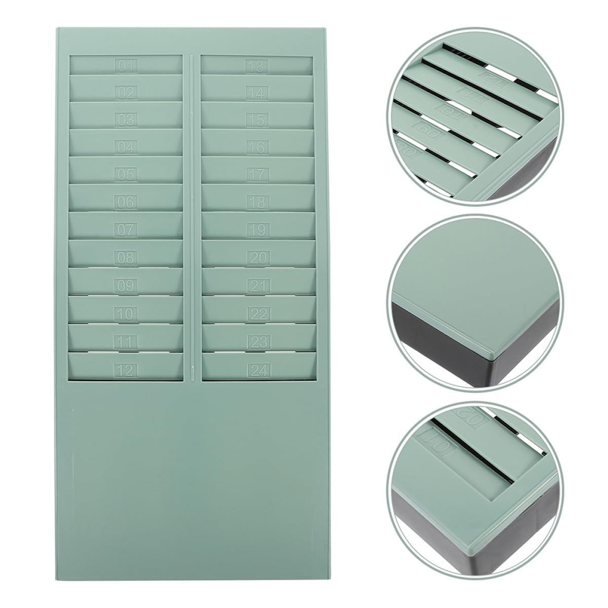 TEHAUX 2 Piezas Organizador de Tarjetas Vertical Ranuras Soporte Compacto para Tarjetas de Asistencia Fácil Instalación Resistente y Ligero para Oficinas y Gestión de Empleados
