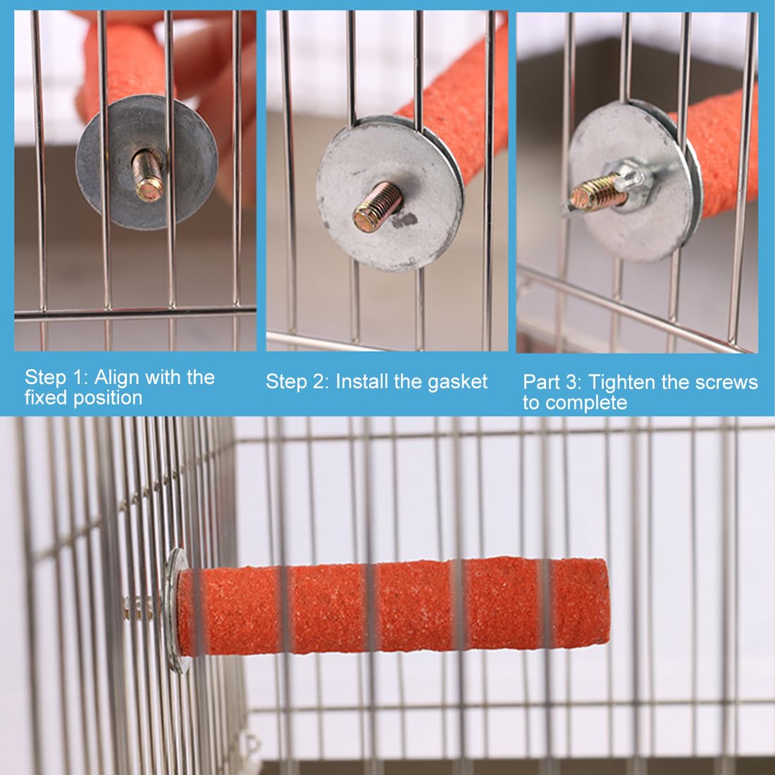 4 pièces Perchoirs pour Cages à Oiseaux, Perroquet Cage Perche, perchoirs pour Petits Oiseaux, pour perruches Canaries, bâtons Support Bois pour Perroque