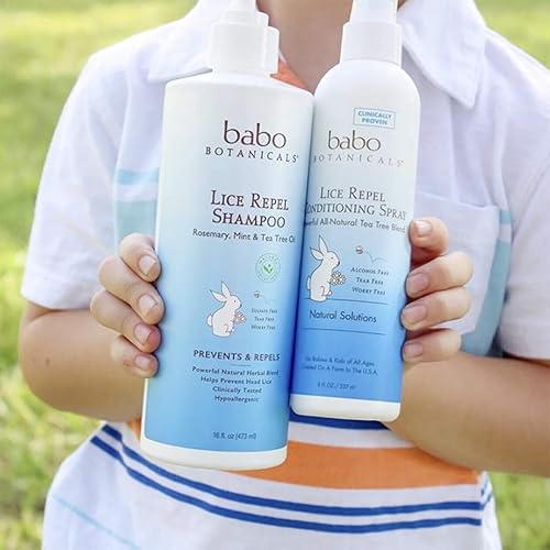 Miniatura 7 de Babo Botanicals aerosol acondicionador para prevención de piojos para niño aroma a romero y árbol de té de 8 onzas el mejor para prevenir y repeler