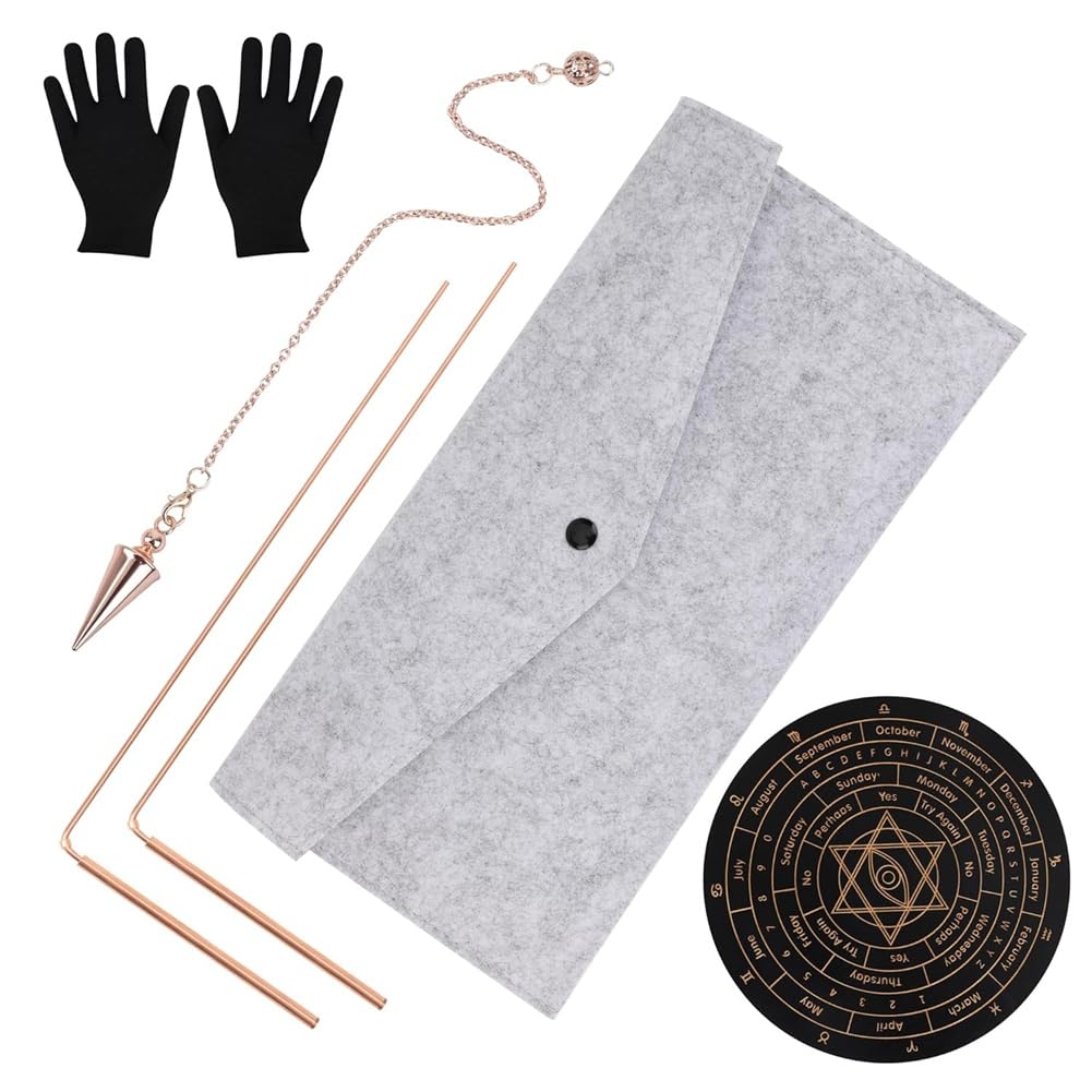 Jnchdghwa As Shown Spiritual Exploration Copper Dowsing Rods Kit, For Ghost, Divining Water, Gold, Treasure Tool