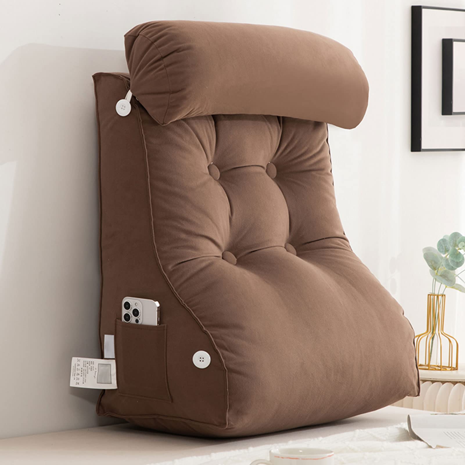 CLEMMO Reading And TV Relax Pillow,Adult Backrest Lounge Cushion,Lumbar Support Cushion,Great For Back Support,Bed,Gaming,Reading,Relaxing Or Watching TV