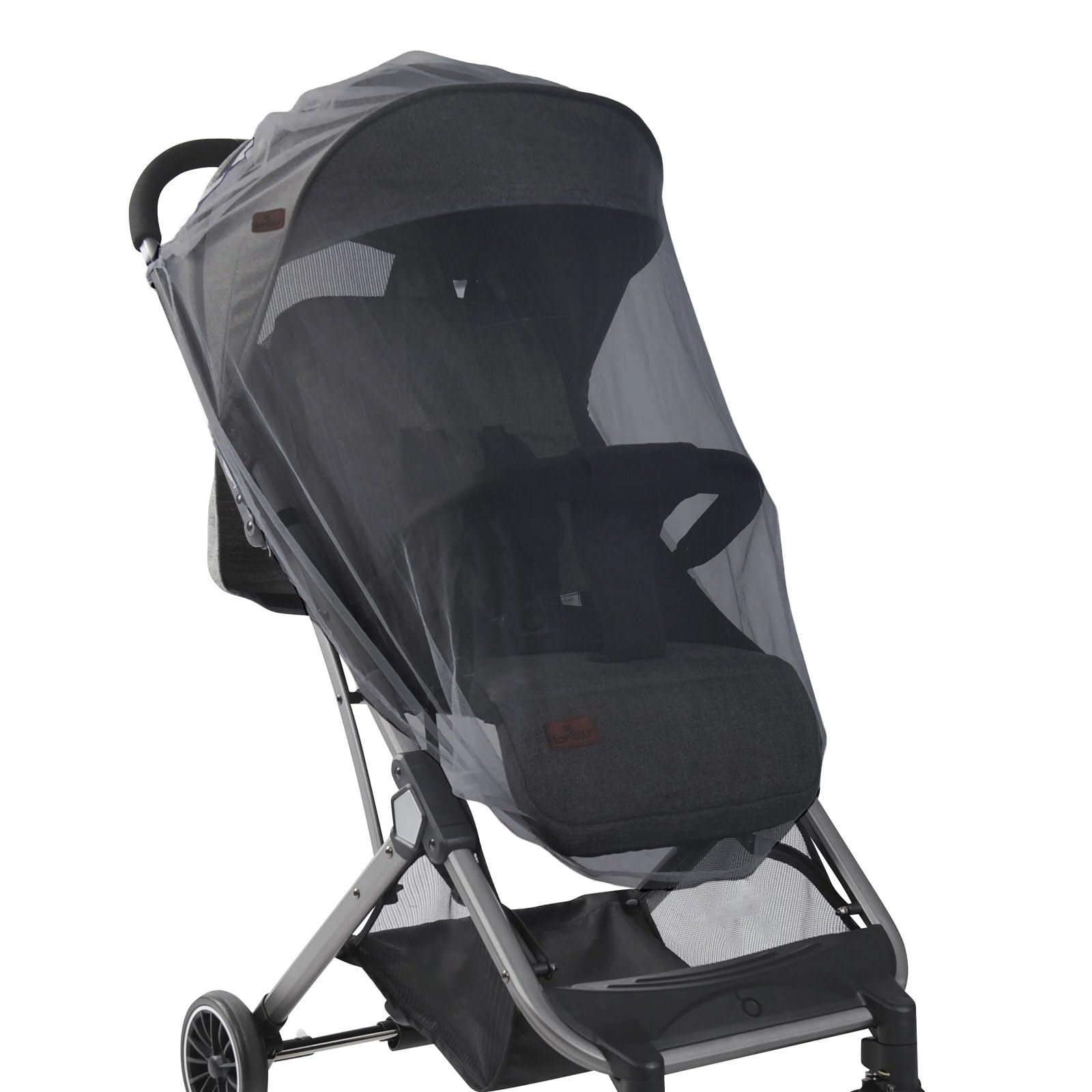 AUMAYCO Universelles Kinderwagen Moskitonetz, 2 Stück, Kinderwagen Insektennetz mit Elastischem Rand, Mückennetz-Schutzabdeckung für Kinderwagen, Buggy, Kinderbett, Autositz, Reisebett, Schwarz.
